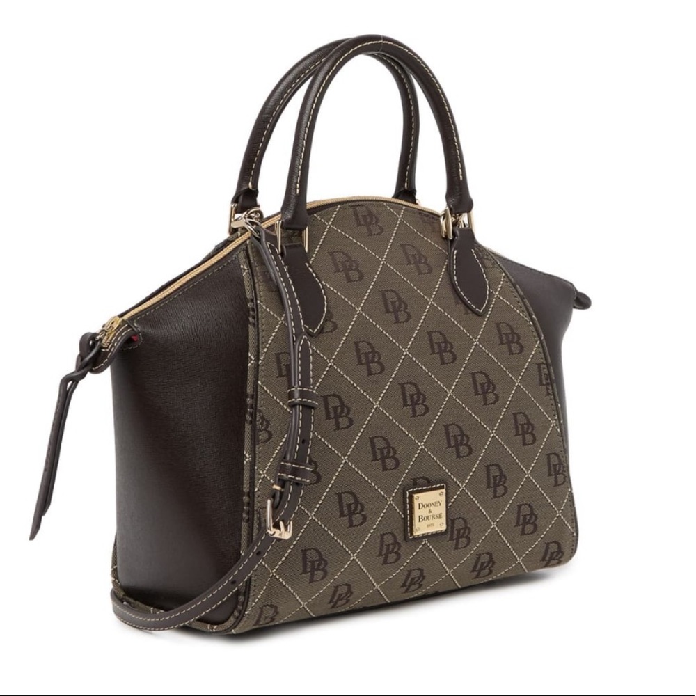 DOONEY & BOURKE NWT Sydney Logo Dome Satchel Color Olive Brown Crossbody NWT